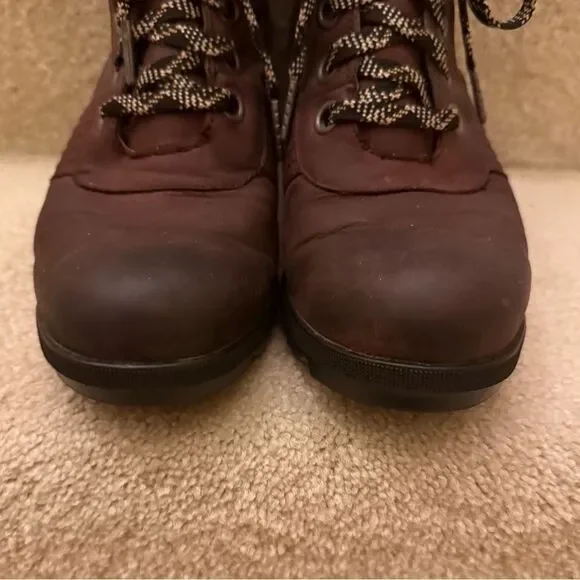 Sorel Arctic Wedge II Waterproof Lace Up Boots Redwood Brown Womens Leather - Picture 3 of 9